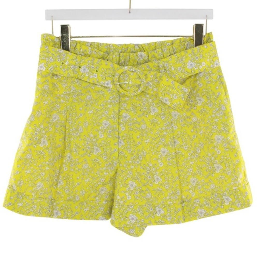 J.Crew Shorts Liberty Fabric Floral Paperbag Waist Belted Size 8 Yellow